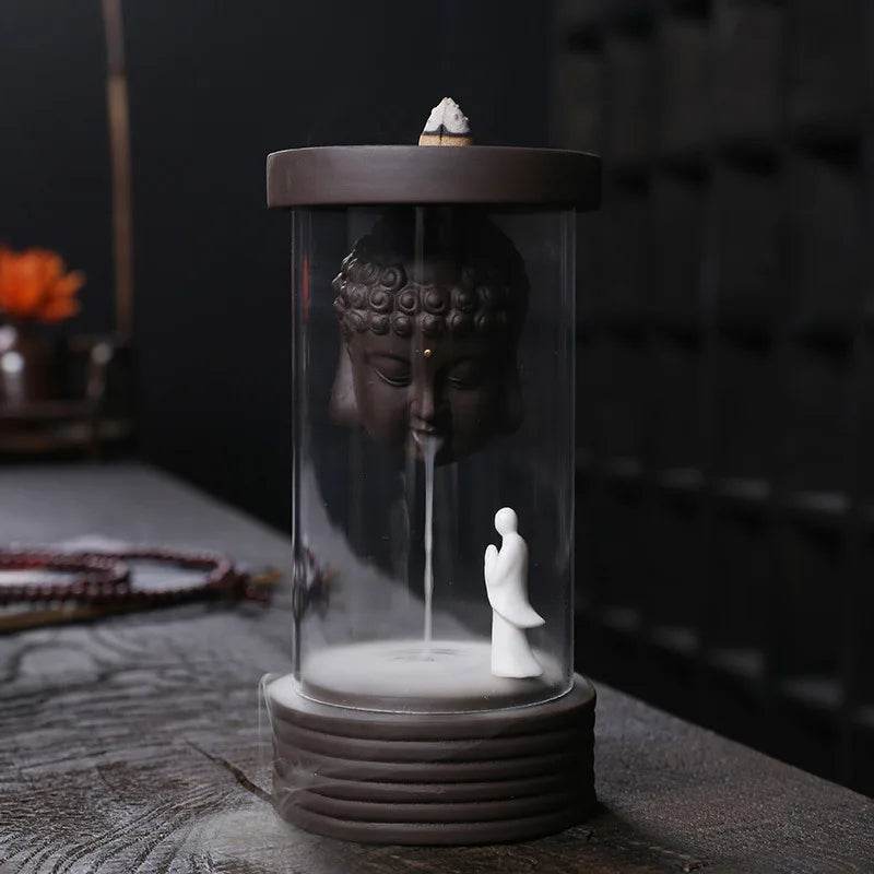 Enlightened Buddha Backflow Incense Burner | Ceramic & Glass - WF01 Only Burner