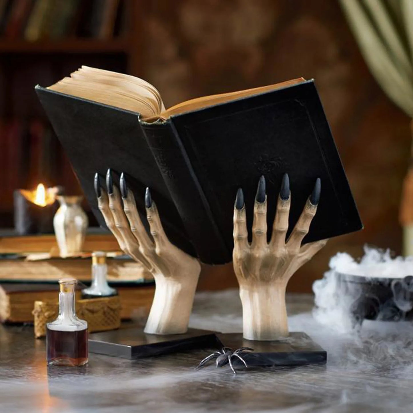 Book Of The Damned Halloween Decor Realistic Necronomicon Book Witch Decoration Black Spellbook Spooky Eyes Grimoire Books Prop