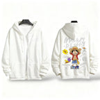 One Piece Anime Zipper Hoodie Y2K Oversized Style