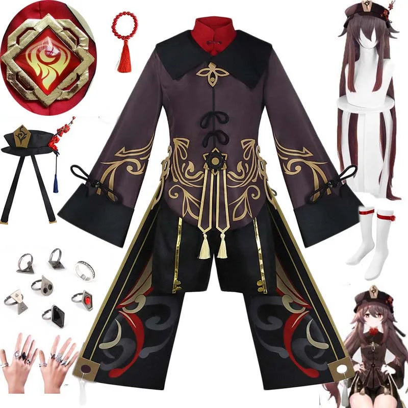 Hutao Cosplay Femme Halloween Costume Anime vêtements pour femmes Disfraz Mujer Adulta pour adultes Ropa Para Hu Tao tenues