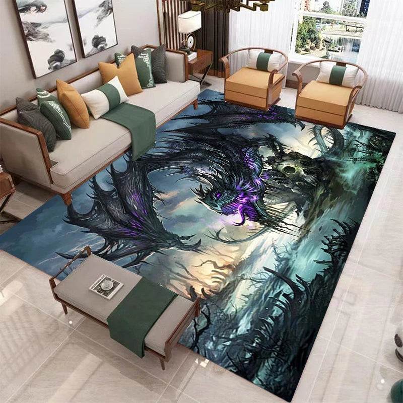 Tapis Dragon pour enfants, tapis de salon, de Table à thé, de chambre à coucher, de sol lavable, pour la maison