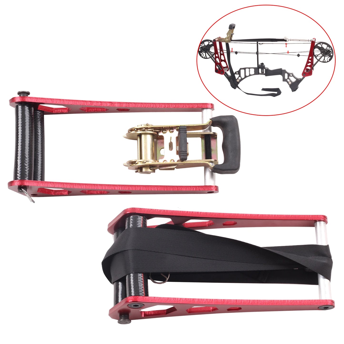 Handheld Compound Bow Press Portable Ratchet-Loc Press Aluminum Alloy Bow Press High-Quality Archery Bow Opener