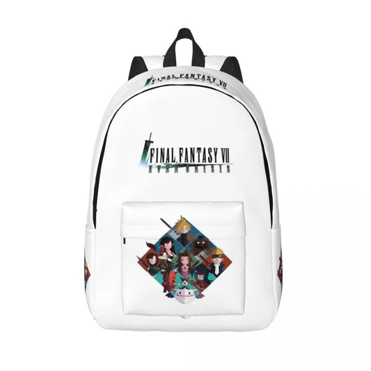 Final Fantasy VII Cast Game Backpack for Men Women Cool Student Hiking Travel Daypack Laptop Computer Canvas Bags Gift