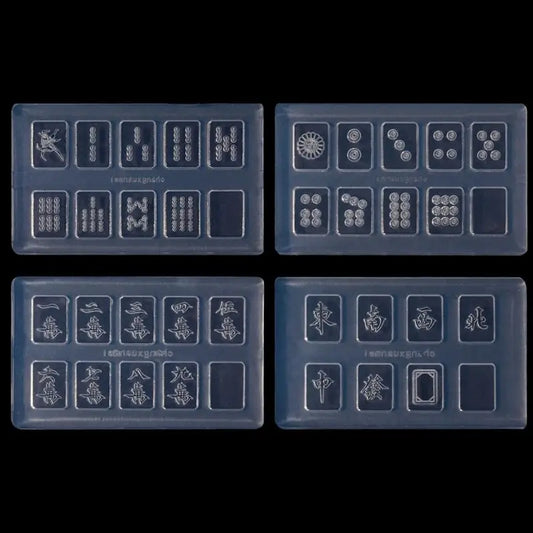 Chinese Majong Silicone Mold Set for Creative Mahjong Dice Epoxy Resin Casting M