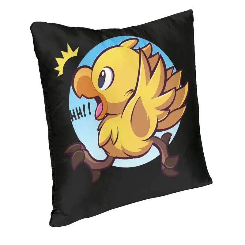 Housse de coussin personnalisée Chocobo, aventure d'oiseau jaune, décoration imprimée, couverture de jeu scientifique Final Fantasy pour salon