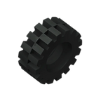 Gobricks GDS-1071 Tire 15mm D. x 6mm Offset Tread Small | Compatible Building Block Wheel