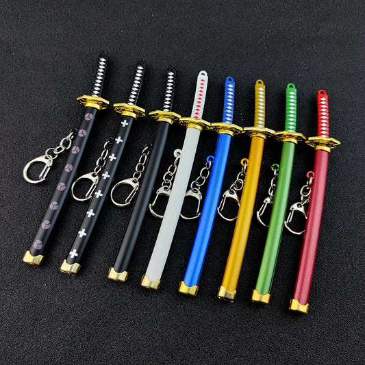 Mini Roronoa Zoro samouraï épée porte-clés Anime fourreau porte-clés Katana boucle porte-clés pour hommes femmes Cosplay jouet bijoux cadeau