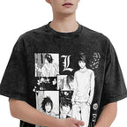 L Lawliet T-Shirt Death Note Vintage Washed Tee
