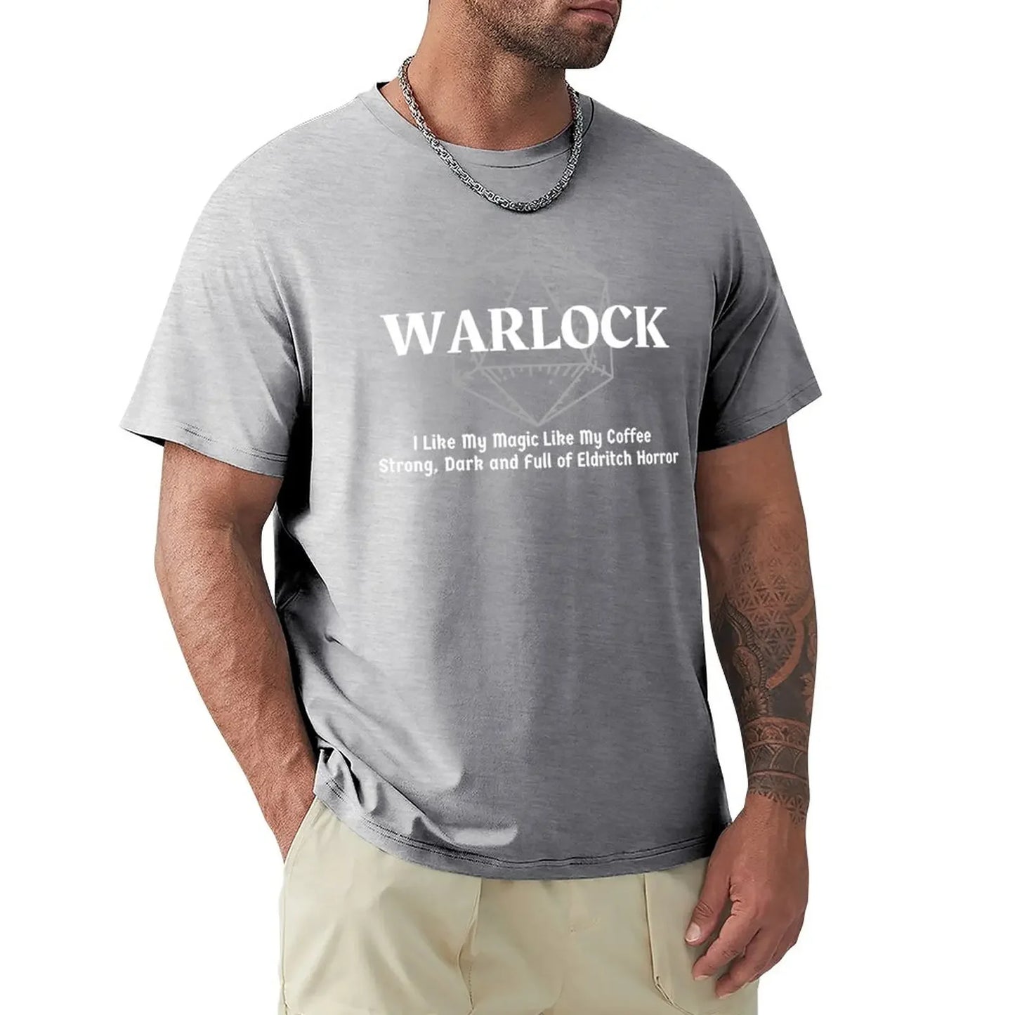 J'aime ma magie comme mon café DnD Warlock classe T-Shirt vêtements mignons blancs hommes t-shirts drôles
