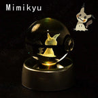 Pokemon 3D Crystal Pokeball with LED Light Base, Kids Anime Toy Gifts 2 in