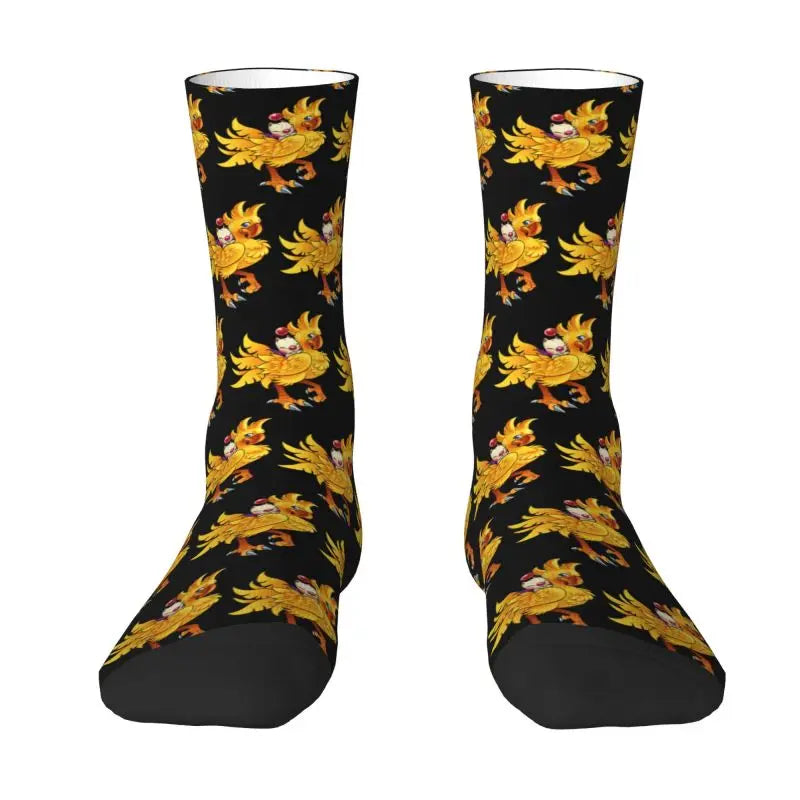 Novelty Men's Science Game Final Fantasy Dress Socks Unisex Warm Comfortable 3D Print Kids Chocobo Moogle Crew Socks