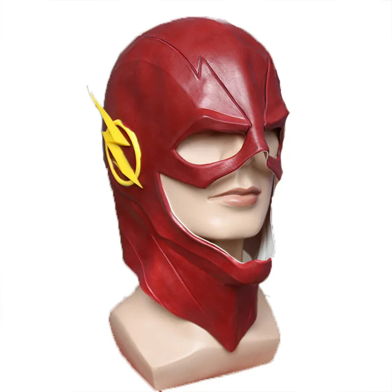 Superhero Flash Cosplay Barry Allen Mask Costume Headgear Helmet Halloween Party Carnival Costume Props Adults