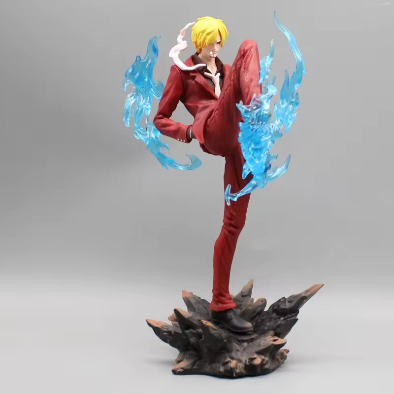 Vinsmoke Sanji Ifrit Jambe Anime Figure, One Piece Action Figurines Diable Jambe Black Foot 28 CM