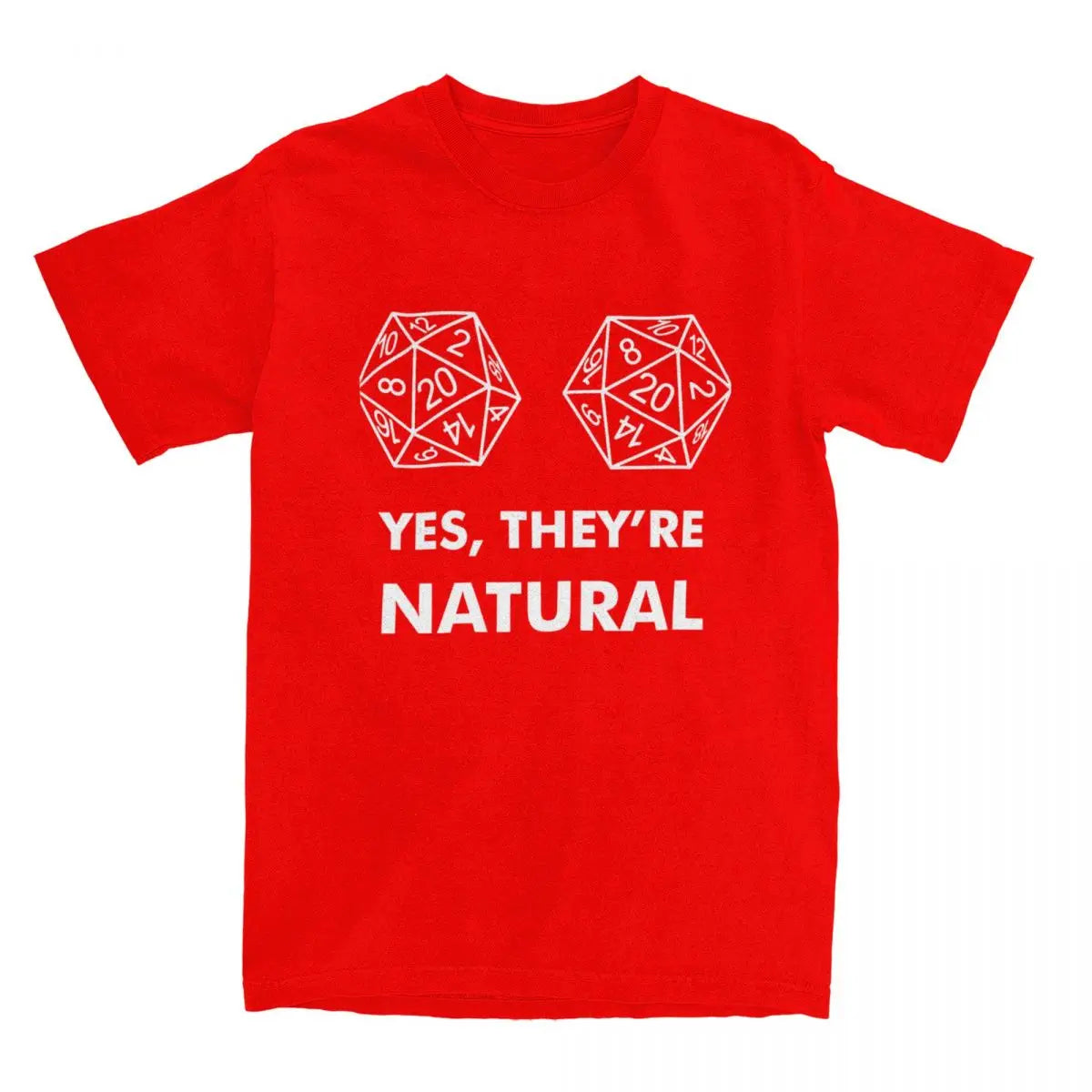 Men's T-Shirt DnD Game D20 Yes They're Natural Fitted Fashion 100% Cotton Tee Shirt Short Sleeve T Shirt O Neck Clothes