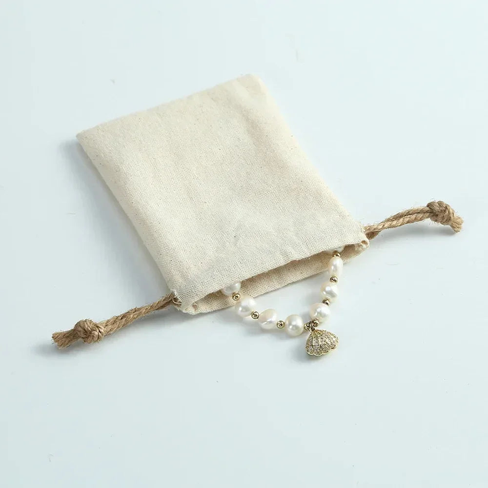 Pochettes d'emballage de bijoux en toile de Jute en coton, organisateur de mariage, sac de bonbons pour fête de noël, sac cadeau en Jute à cordon de serrage