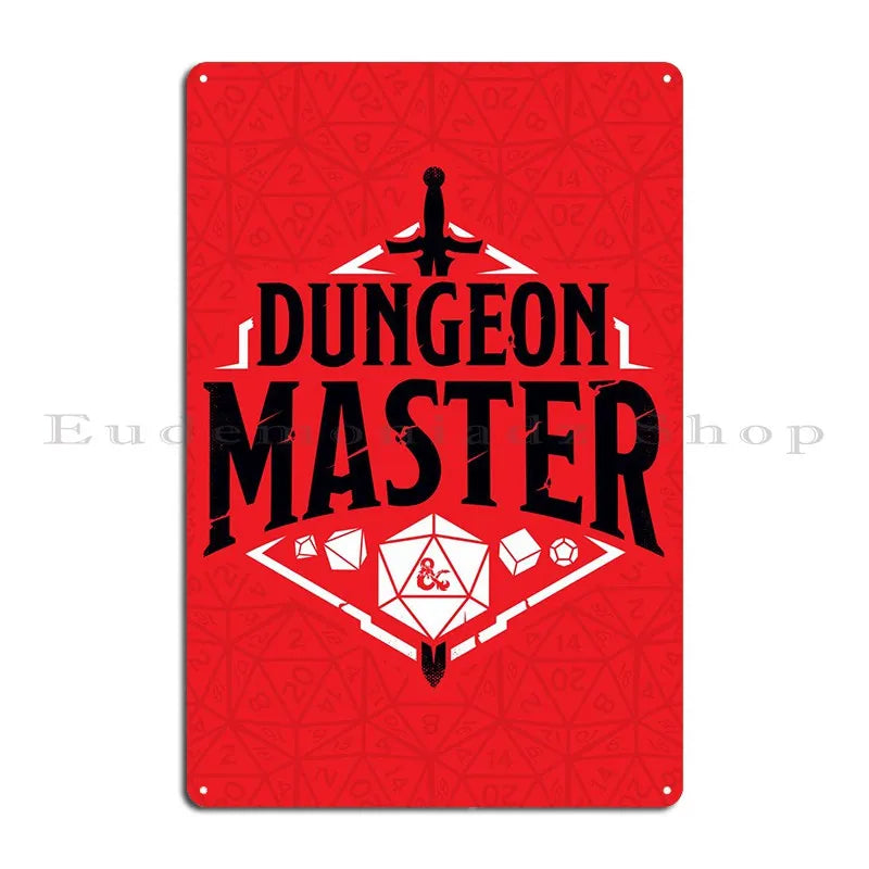 Dungeon Master Dice Metal Sign Wall Mural Wall Decor Pub Plates Home Print Tin Sign Poster