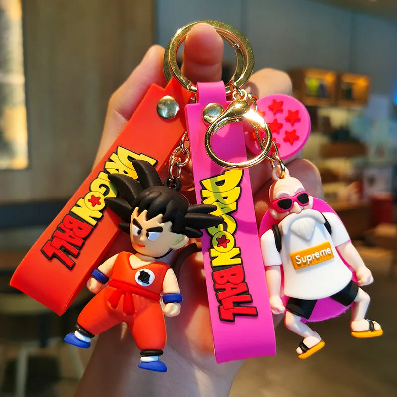 Dragon Ball Z Anime Keychain Super Saiyan Goku Master Roshi Buu Gohan Accessories Car Key Chains