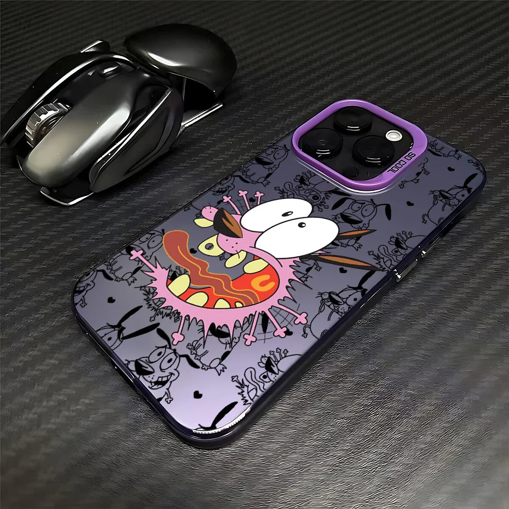 CARTOON COURAGEOUS c-cowardlys Dog Case for Samsung Galaxy S25 S24 S23 S22 S21 S20 Note20 Ultra Plus M31 4G 5G Matte Shockproof