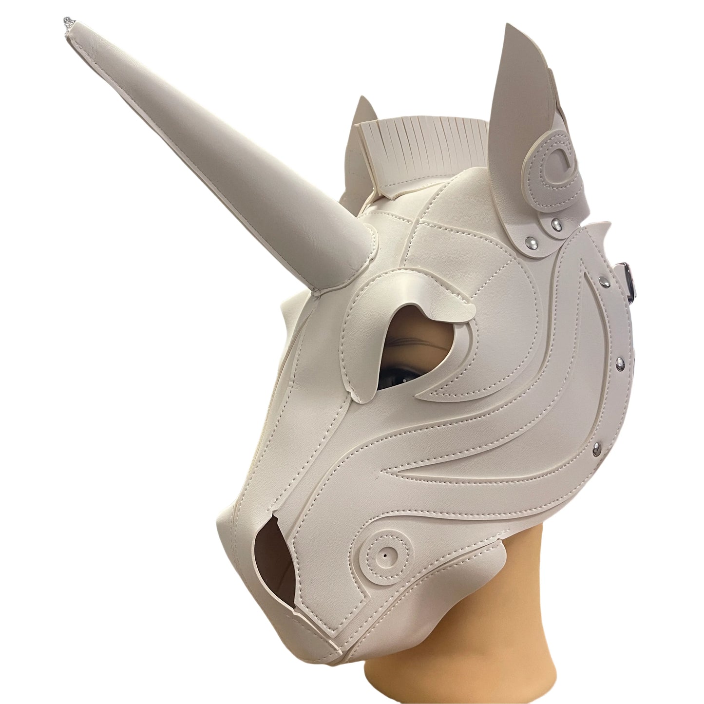 Steampunk style unicorn PU mask adjustable horse-face skirt pullover mask Halloween party dress up accessories cosplay props