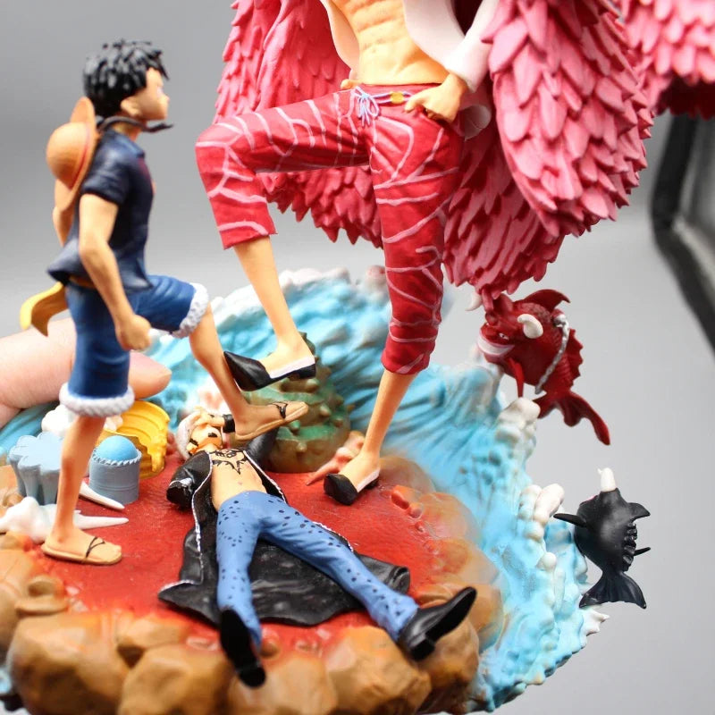 Doflamingo Donquixote Vs Monkey D. Luffy Anime Figures, Trafalgar Law KO One Piece Action Figurines 21 CM
