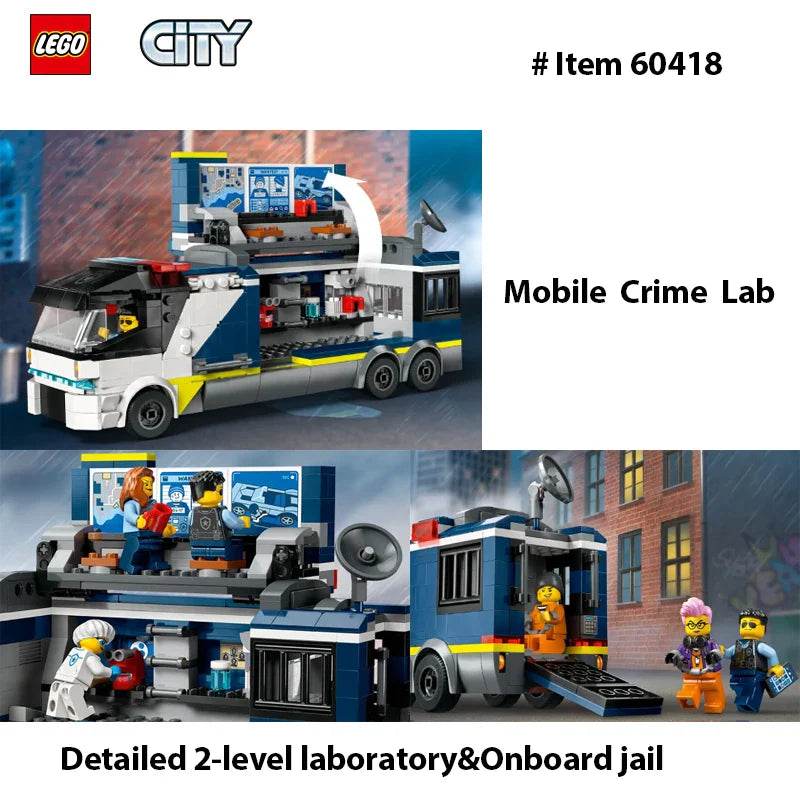 LEGO 60418 City Police Mobile Crime Lab Truck Toy, Pretend Play Police Toy, Police Truck Toy for Kids Ages 7 Plus - 60418