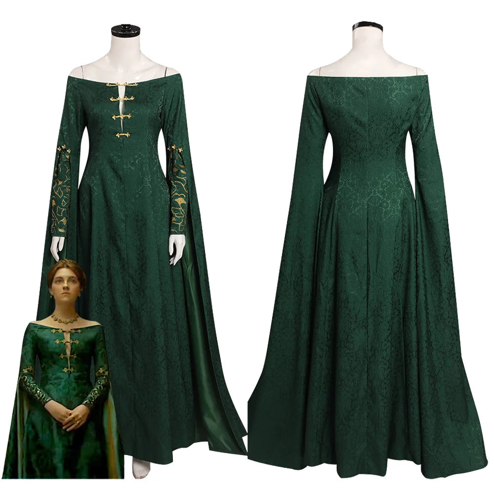 Alicent Cosplay Role Play Velvet Dress TV Dragon 2 Cosplay House Costume Adult Women Roleplay Fancy Dress Up Party Clothes