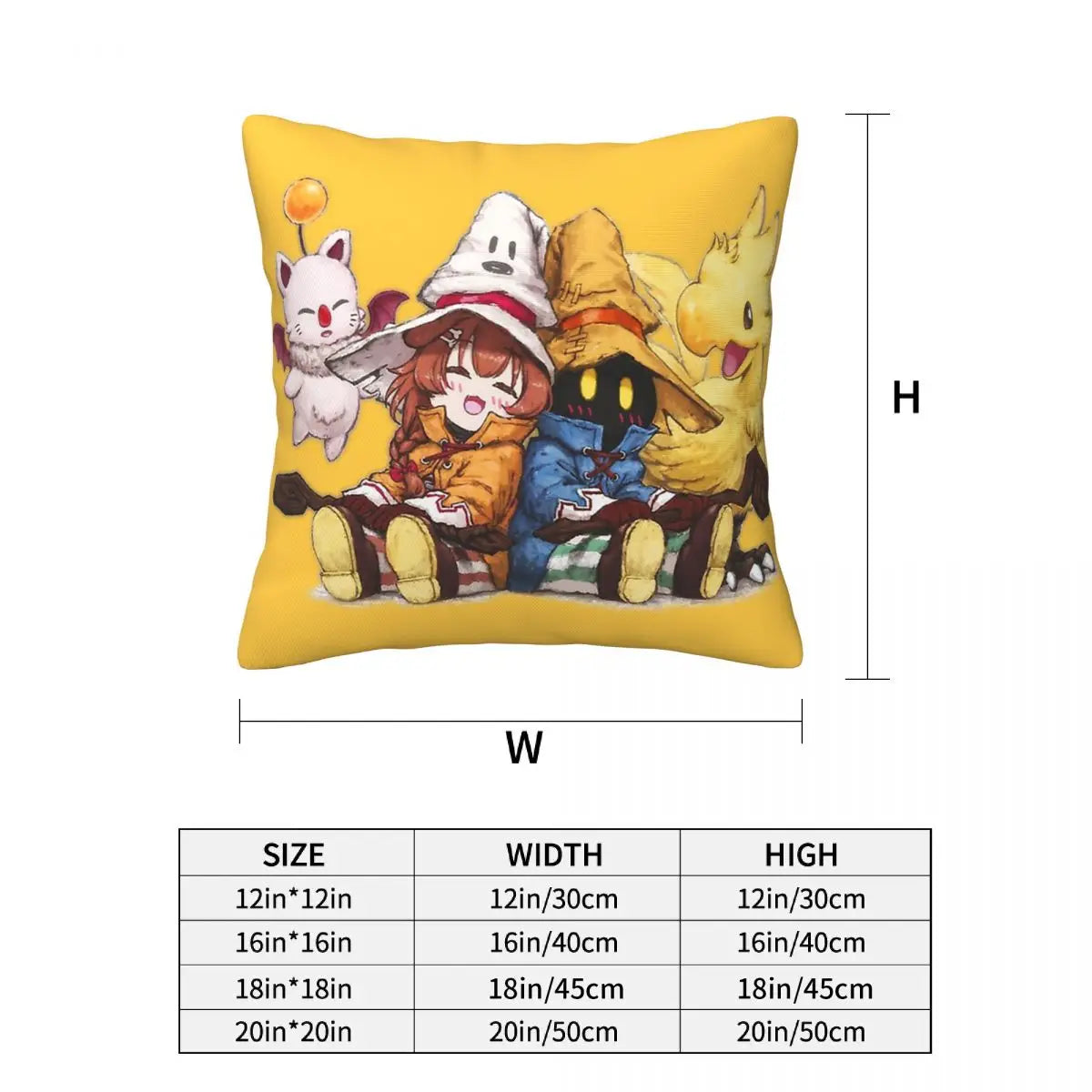Cute Chocobo & Tifa Final fantasy gaming Soft Cushion Cover Decor Throw Pillow Case Cover for Seater Double-sided Printed