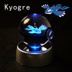 Pokemon 3D Crystal Ball Pokeballs with LED Light Base, Kids Anime Toy Gifts