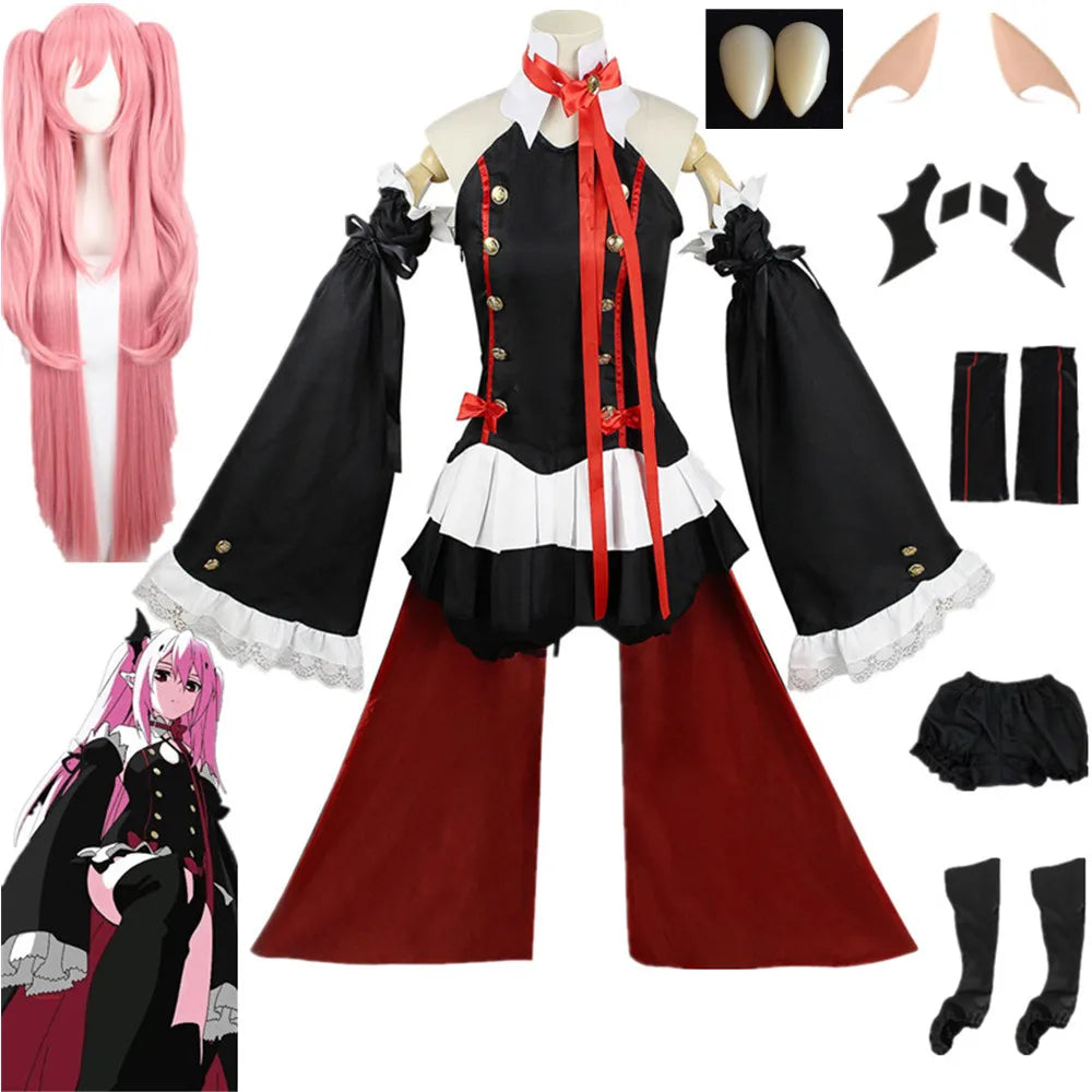 Seraph Of The End Krul Tepes disfraz de Cosplay uniforme Anime Owari no Seraph Witch Vampire Curl tepes ropa para mujer