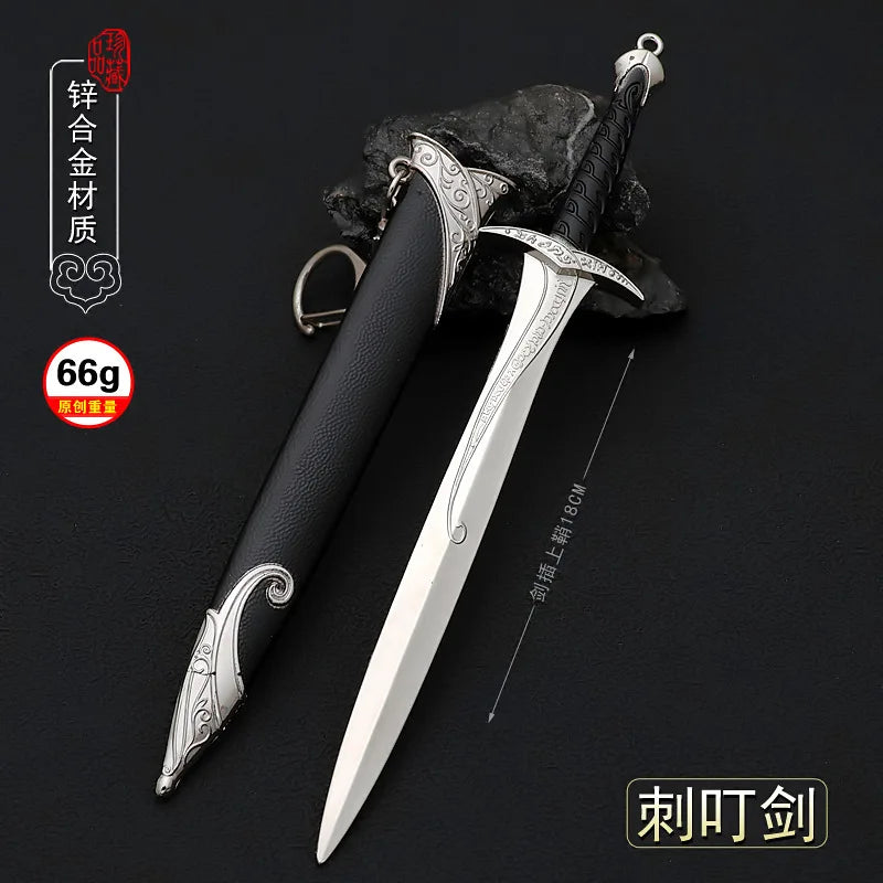 19cm Sting Sword Frodo Bilbo Baggins Hobbits Movie Peripherals Medieval Metal Weapons Models Home Ornament Decoration Crafts Toy