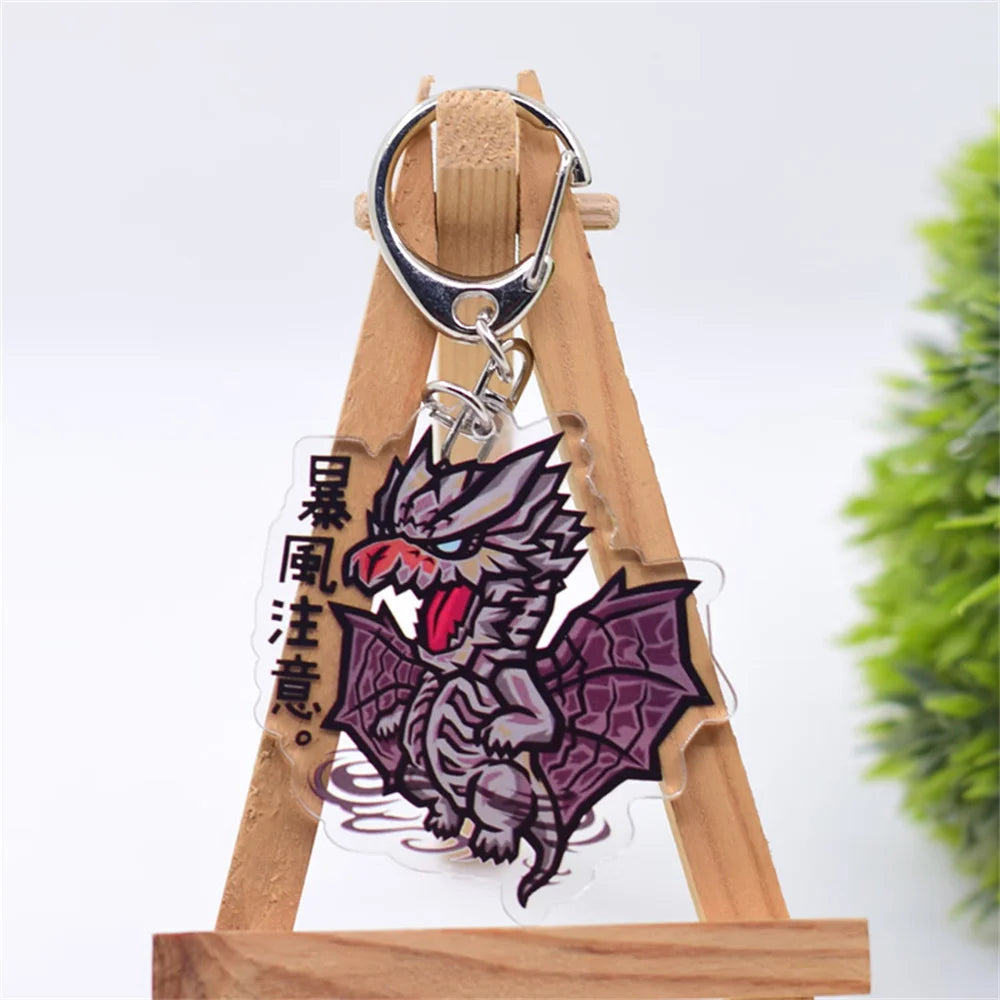 6cm Game Monster Hunter Acrylic keychain 6cm student bag bag small pendant small gift decoration