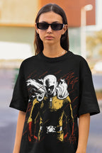 Saitama T-Shirt: One Punch Man Horror Manga Black Tee