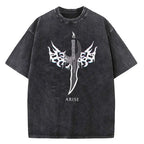 Solo Leveling Vintage T-shirt: Washed Cotton Streetwear
