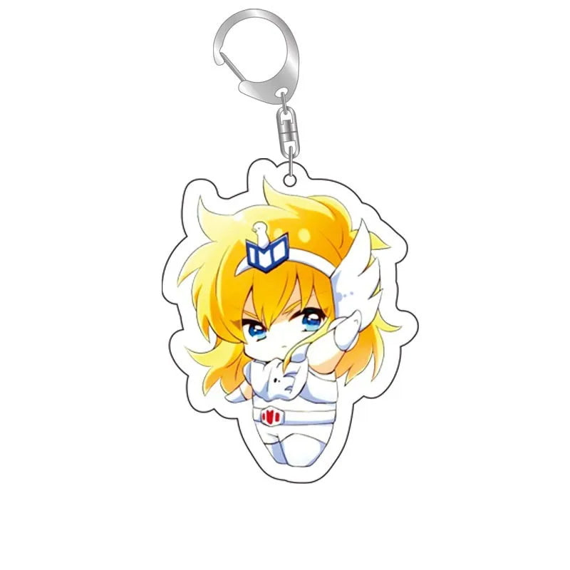 Saint Saori Kido Shiryu Hyoga Ikki Shun Key Chains Keychain Cosplay Acrylic Pendant Keyring Christmas Gift Prop