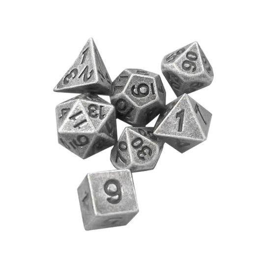 Portable Mini Polyhedral Dices Small Size Metal Multi-Sided Dices Role Playing Game Dices for Tabletop Player Easy Use