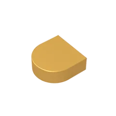 Gobricks Tile Round 1 x 1 Half Circle Extended | Compatible Brick Building Block