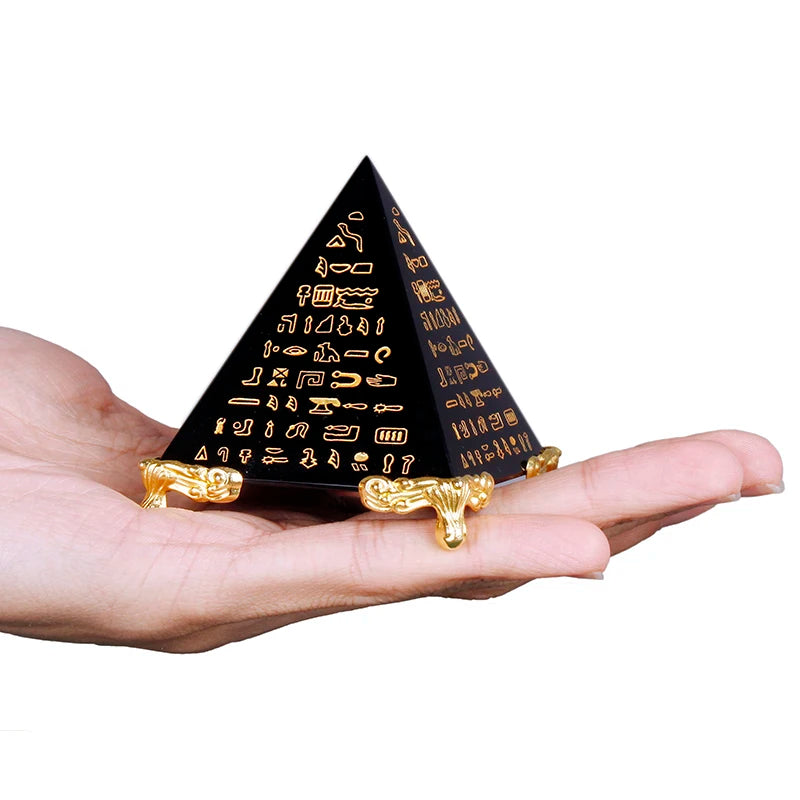 Pyramide d'obsidienne en cristal égyptien, modèle de guérison d'énergie naturelle, Feng Shui, décoration de maison, décoration de salon, presse-papier