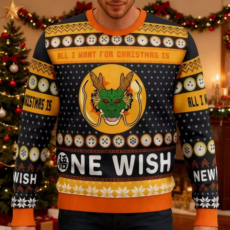 Dragon Ball 3D Sweatshirt: Goku Saiyan Christmas Jersey Men Kids
