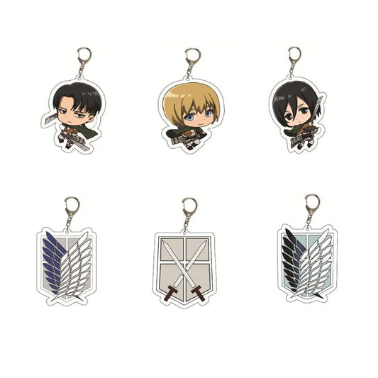 New Anime Levi Ackerman Allen Yeager Keychain For Women Men Double Sided Acrylic Key Chain Bag Accessories Cartoon Birthday Gift