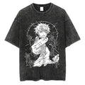 Anime Washed T-shirt: Vintage Harajuku Oversized Cotton Tee