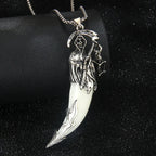 1pcs Creative Men's Necklace Pendant Horror Theme Skeleton Death Reaper Scythe Necklace Halloween Party Accessories