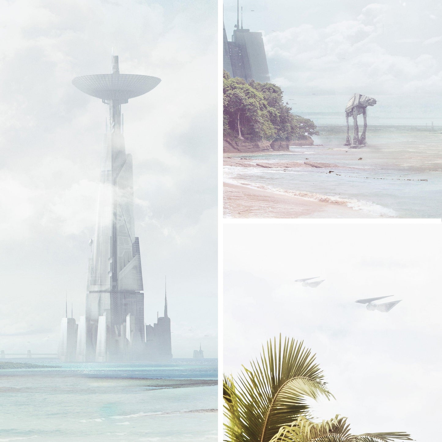 Scarif Beach Landscape Star Wars Canvas