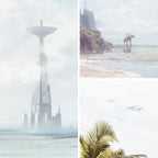 Scarif Beach Landscape Star Wars Art Print