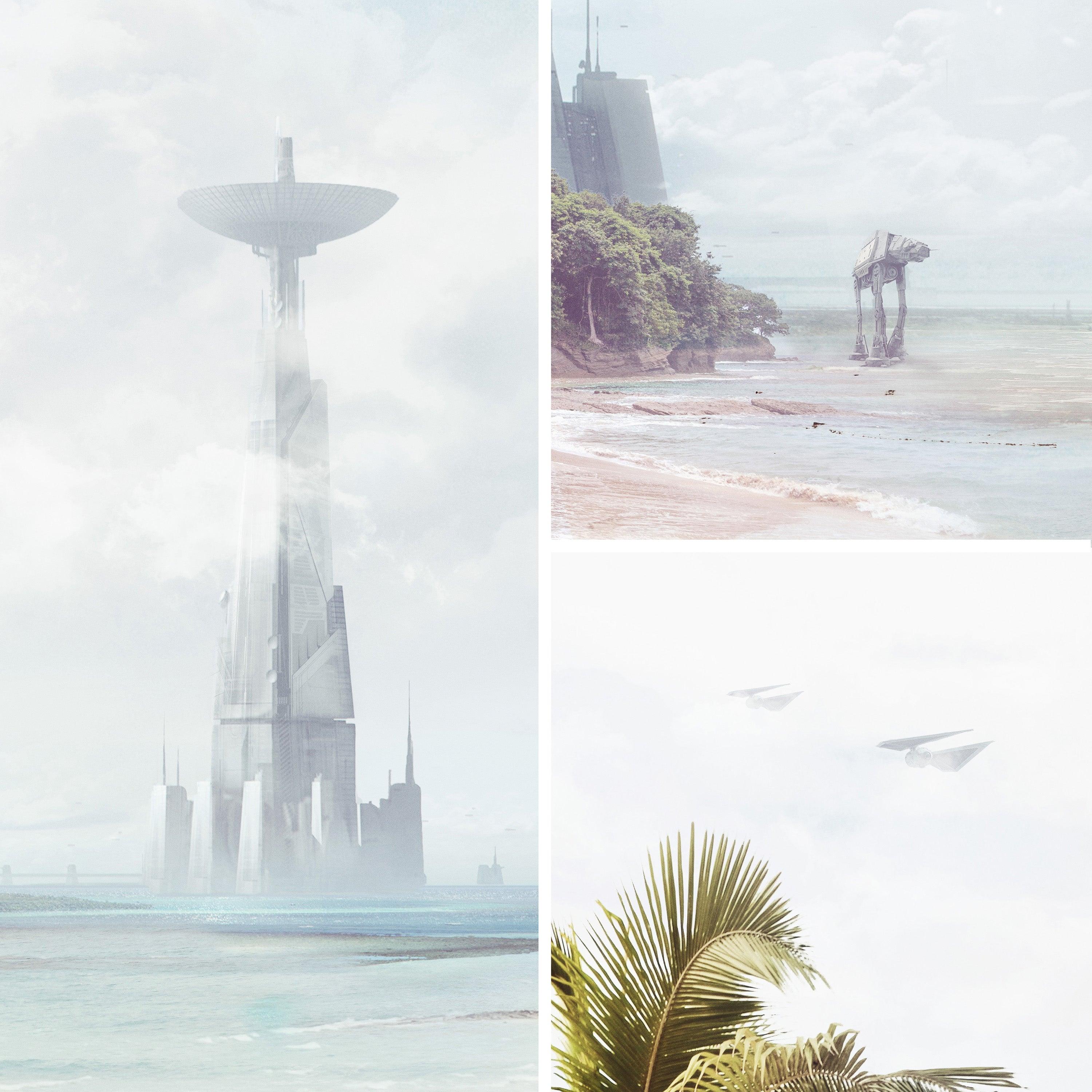 Scarif Beach Landscape Star Wars Art Print