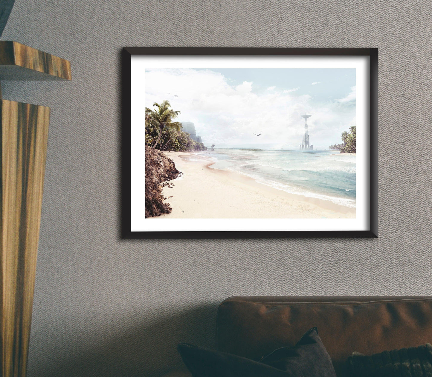 Scarif Beach Landscape Star Wars Art Print