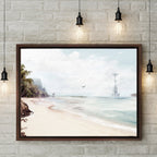 Scarif Beach Landscape Star Wars Framed Canvas Art