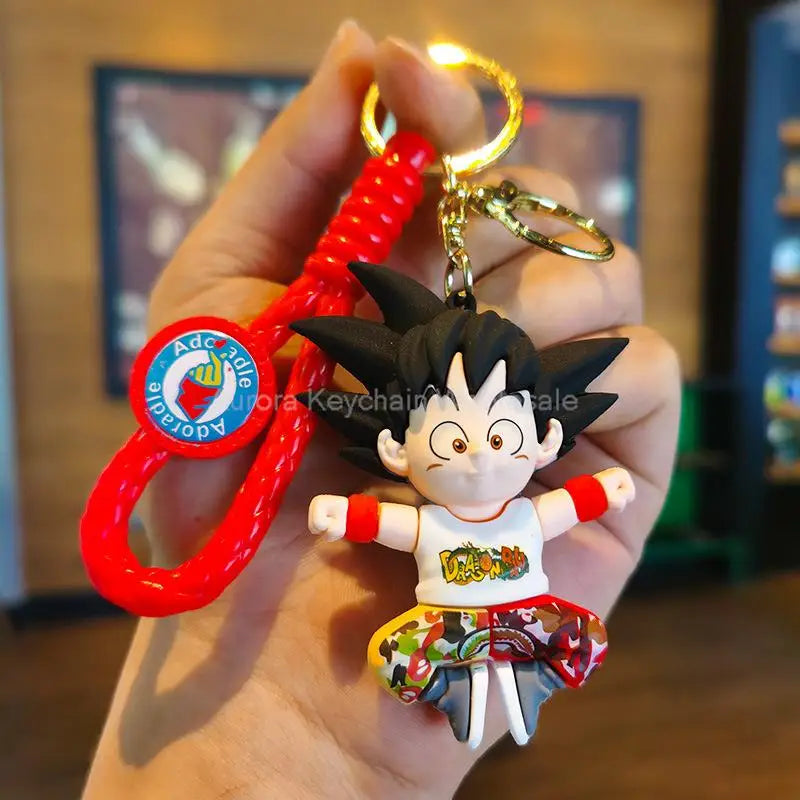 Dragon Ball Z Anime Keychain Super Saiyan Goku Master Roshi Buu Gohan Accessories Car Key Chains