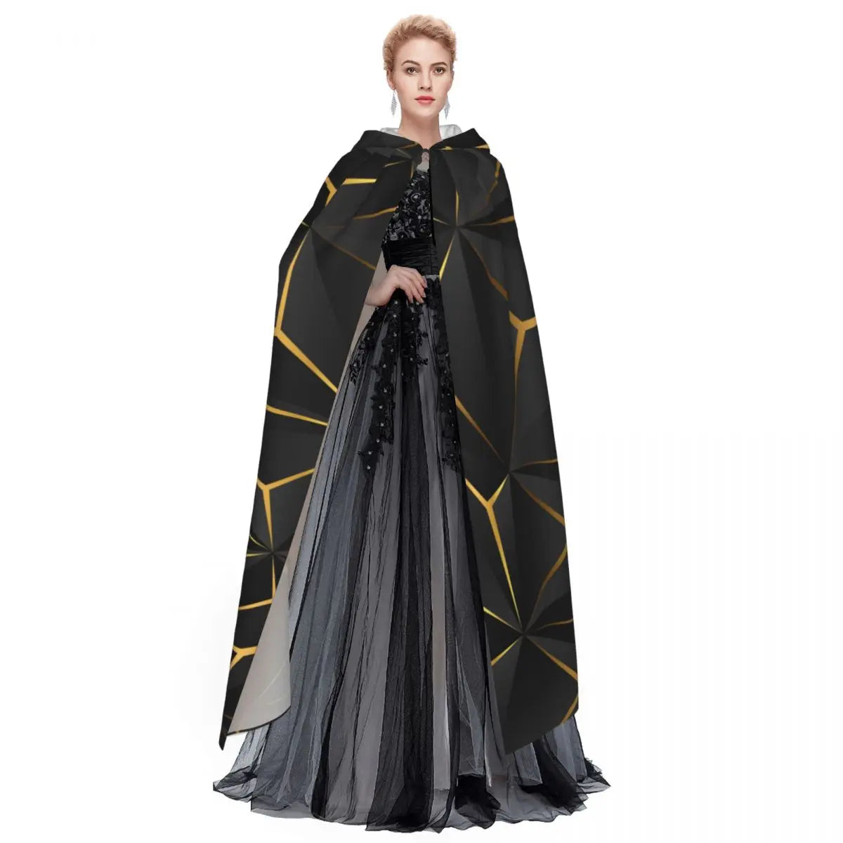 Cape à capuche magique en Polyester unisexe, accessoire de Costume de sorcière