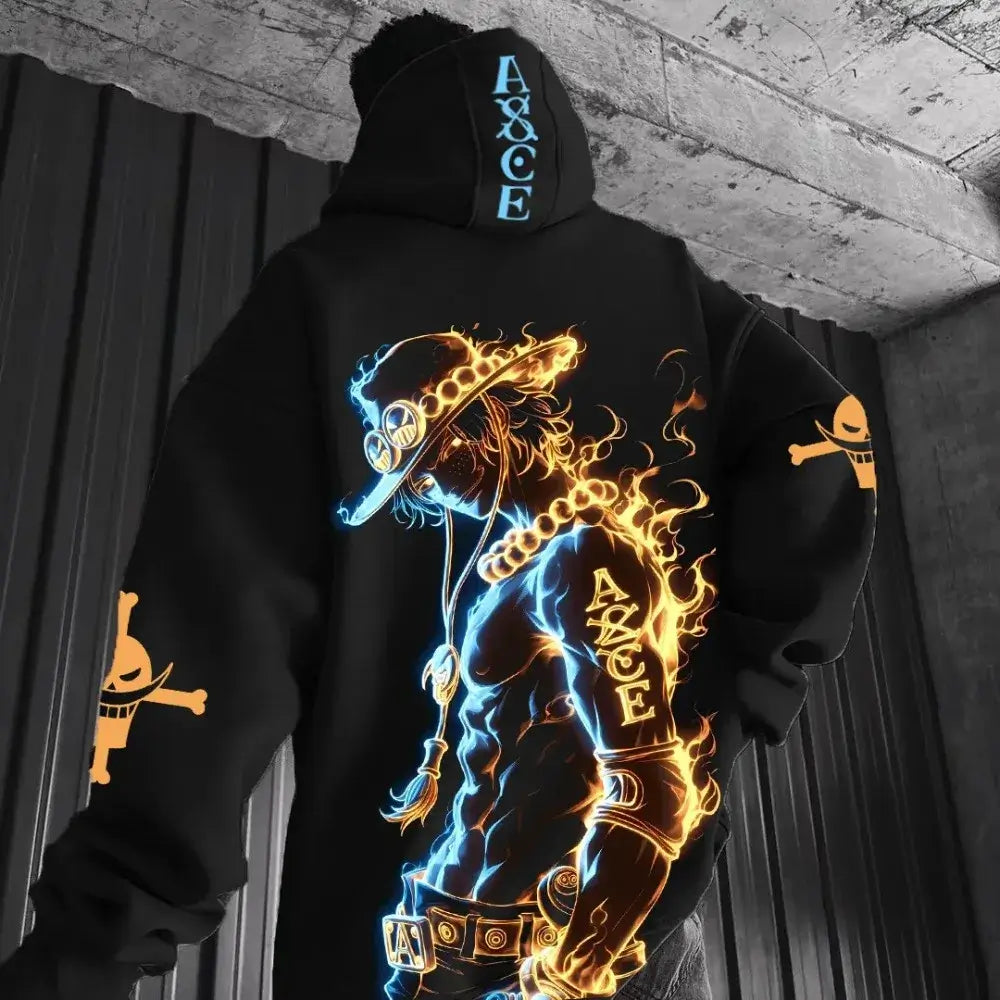 Portgas D. Ace Hoodie: One Piece Anime Parent-Child Wear