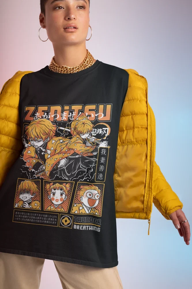 Agatsuma Zenitsu T-Shirt Demon Slayer Halloween Shirt